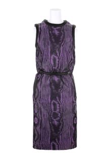 Christopher Kane Moiré Effect Straight Dress in A Purple and Black Silk and Nylon Blend - Lyst