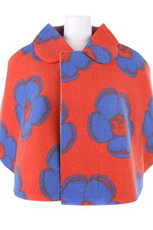 Comme Des Garçons Two Dimension Wool and Rayon Felt Cape With A Floral Pattern - Lyst