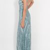 Elie Saab Strappy Full Beaded Gown in Blue - Lyst