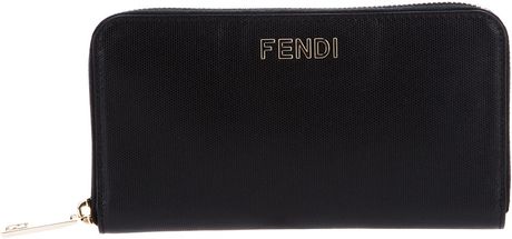 Fendi Zipped Wallet in Black - Lyst