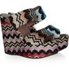 Missoni Crochet and Leather Wedge Sandals in Multicolor (pink) - Lyst