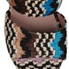 Missoni Crochet and Leather Wedge Sandals in Multicolor (pink) - Lyst