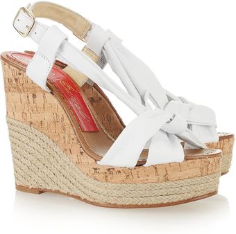 Paloma Barceló Marga Leather Wedge Sandals - Lyst