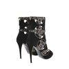 Yves Saint Laurent Bootie in Black Suede and Charcoal Leopard Foal in Black - Lyst