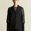 Jil Sander Womens Mozart Leather Sleeve Jacket in Black - Lyst
