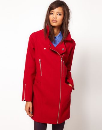 ASOS Collection Asos Biker Cocoon Coat - Lyst