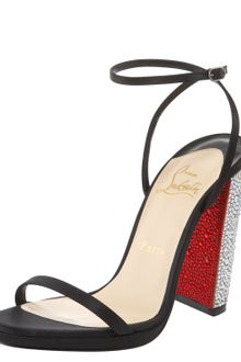 Christian Louboutin Au Palace Crystalheel Satin Red Sole Sandal - Lyst