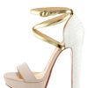 Christian Louboutin Summerissima Crisscross Platform Sandal Goldwhite in Beige (gold) - Lyst