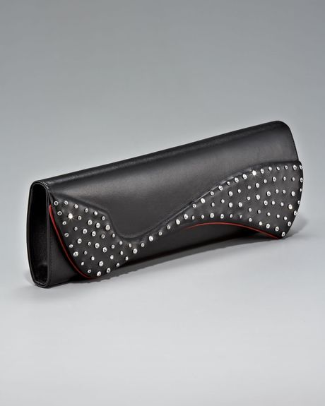 Christian Louboutin Pigalle Crystallized Clutch in Black (red) - Lyst