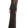 Emilio Pucci Long Wool Dress with Lace in Black - Lyst