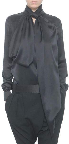 Givenchy Silk Satin Blouse in Black - Lyst