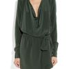 Haute Hippie Cowlneck Silk Crepe De Chine Dress in Green (emerald) - Lyst