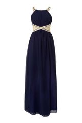 Little Mistress Beaded Halterneck Maxi Dress