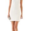 Marchesa Silk Crepe Dress with Beaded Neckline in White - Lyst