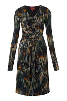 Max Mara Studio Ricco Long Sleeved Printed Jersey Dress - Lyst