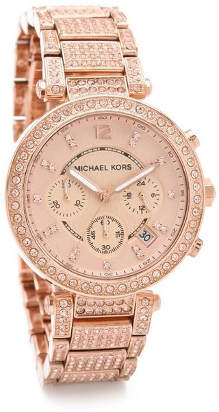 Michael Kors Parker Glitz Chronograph Watch - Lyst