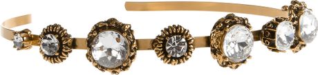 Oscar De La Renta Jeweled Headband in White - Lyst