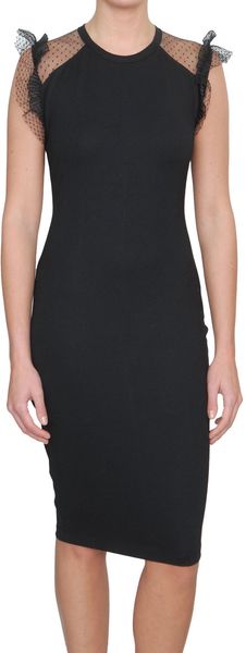 RED Valentino Jersey Dress with Point Desprit - Lyst