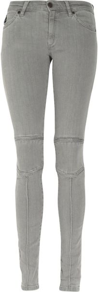 Superfine Ride Motocrossstyle Low Rise Skinny Jeans in Gray - Lyst