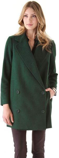 Tibi Long Felted Coat - Lyst