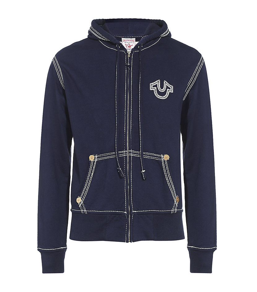 True Religion Zip Hoodie in Blue for Men (navy) Lyst