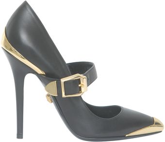 Versace Black and Gold Pumps - Lyst