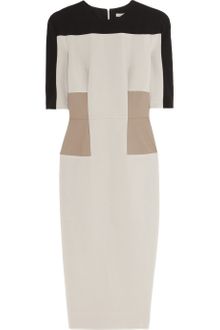 Victoria Beckham Paneled Stretch-crepe Dress - Lyst