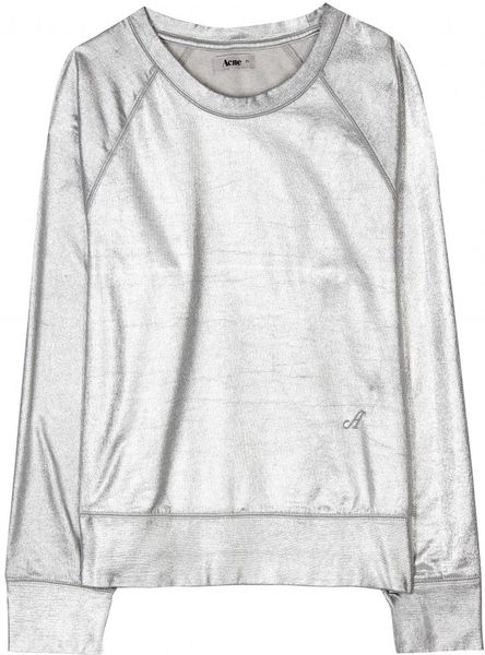 Acne Tegan Silver Pullover in Silver - Lyst