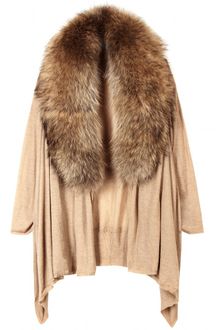 Alice + Olivia Izzy Cascade Cardigan with Fur Collar - Lyst