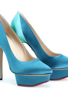 Charlotte Olympia Masako Satin Platform Pumps - Lyst
