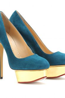 Charlotte Olympia Dolly Platform Pumps with Ruffled Anklets - Lyst