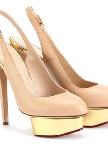Charlotte Olympia Dolly Leather Slingbacks - Lyst