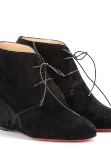 Christian Louboutin Compacta 70 Suede Laceup Wedges - Lyst