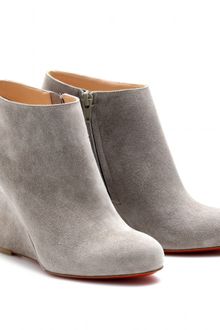 Christian Louboutin Belle Zeppa 85 Suede Wedges - Lyst