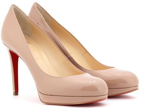 Christian Louboutin New Simple 100 Patent Leather Pumps in Beige (nude) - Lyst