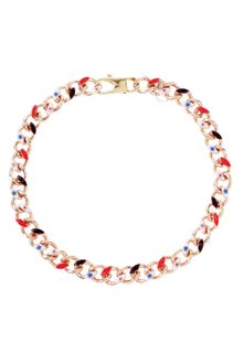 Delfina Delettrez Pink Golden Silver Necklace with Multicolor Enamel - Lyst