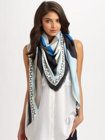Emilio Pucci Fantasia Triangle Shawl - Lyst