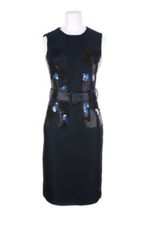 Erdem Navy Duchess Satin Sleeveless Dress - Lyst