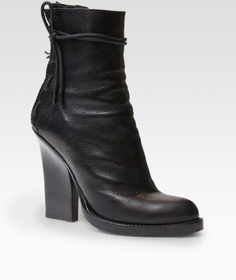 Haider Ackermann Leather Ostrichprint Laceup Ankle Boots - Lyst
