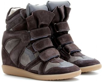 Isabel Marant Beckett Suede Wedge Sneakers - Lyst