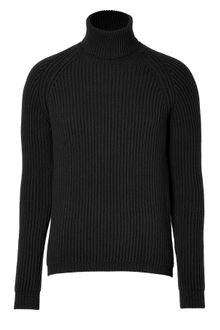 Jil Sander Black Ribbed Knit Turtleneck - Lyst