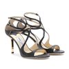 Jimmy Choo Ivette Wetlook Leather Sandals in Black - Lyst