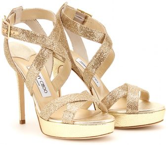 Jimmy Choo Vamp Glitter Platform Sandals - Lyst