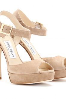 Jimmy Choo Linda Platform Suede Leather Sandals - Lyst