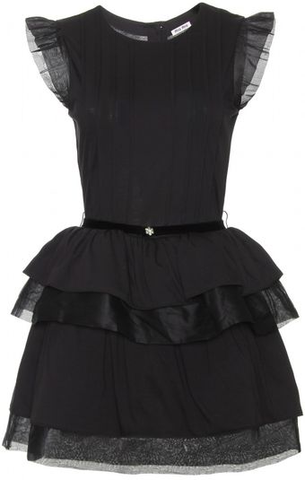 Miu Miu Dress with Ruffled Trim - Lyst