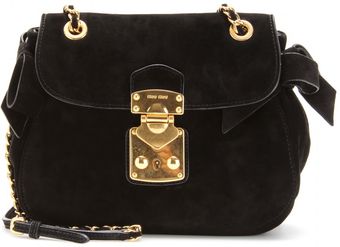 Miu Miu Suede Bow Bag - Lyst
