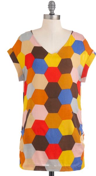 Modcloth Mosaic Teacher Top in Orange - Lyst