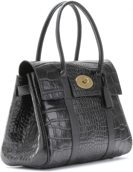 black croc mulberry bayswater