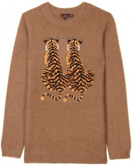 Mulberry Pullover with Tiger Motif in Brown (truffle) - Lyst