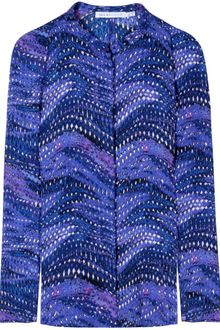 See By Chloé Textured Silk Printed Blouse - Lyst